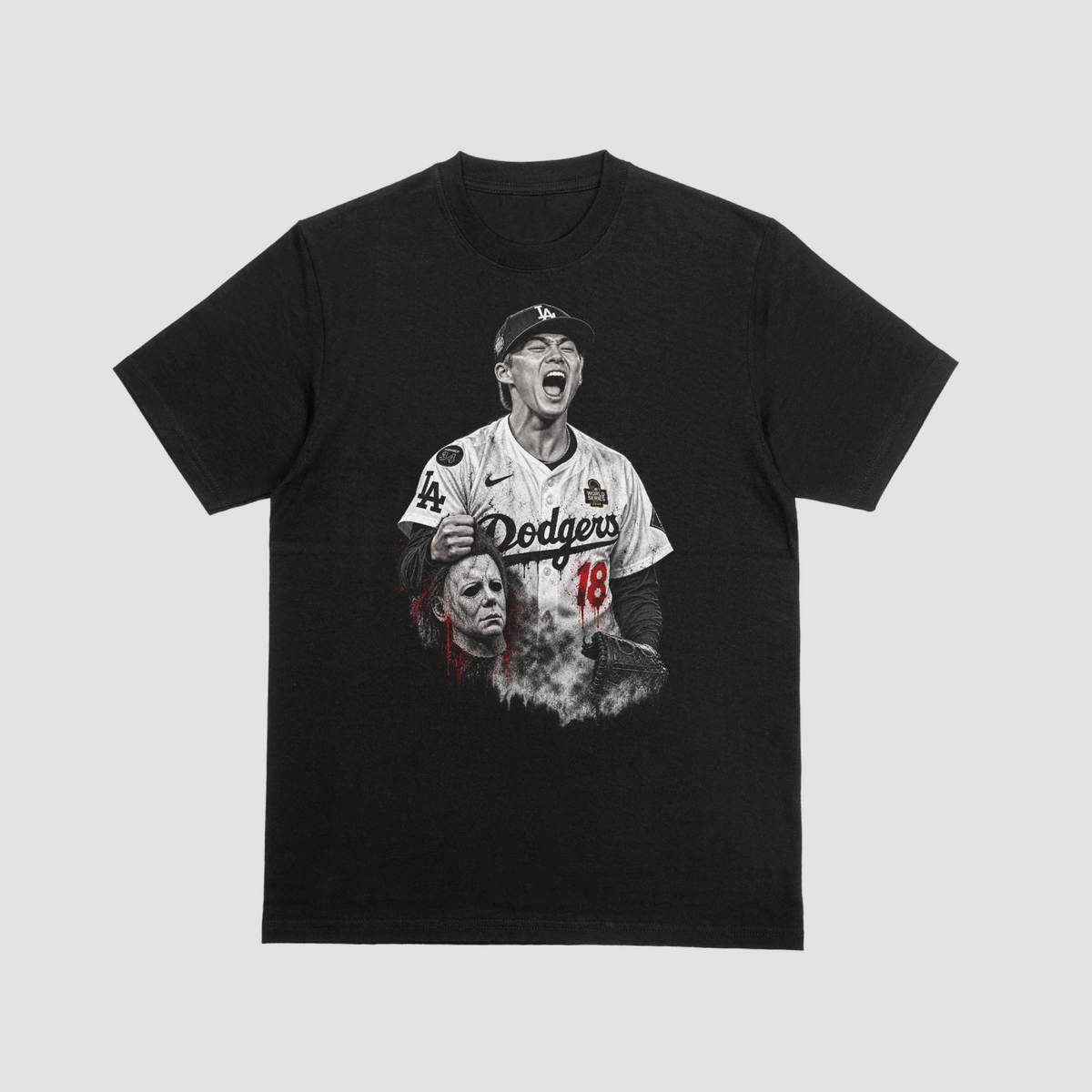 Dodgers Halloween Michael Myers Mask – Tee, Crewneck & Hoodie