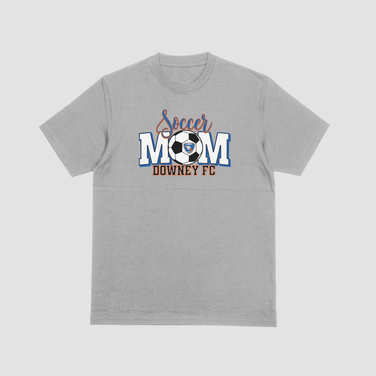 Downey FC Soccer Mom shirt in gray