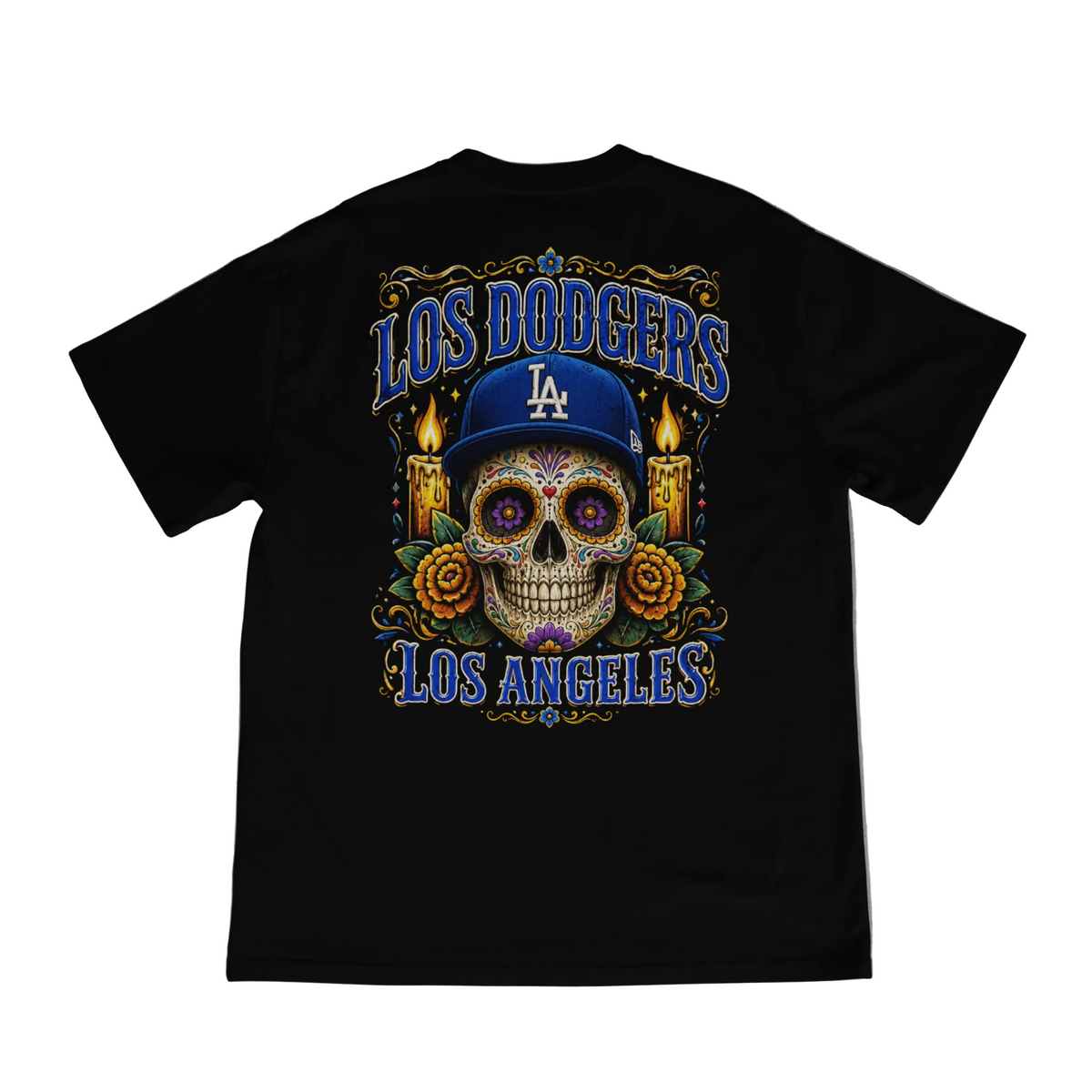 Los Dodgers Muertos Halloween shirt back mockup