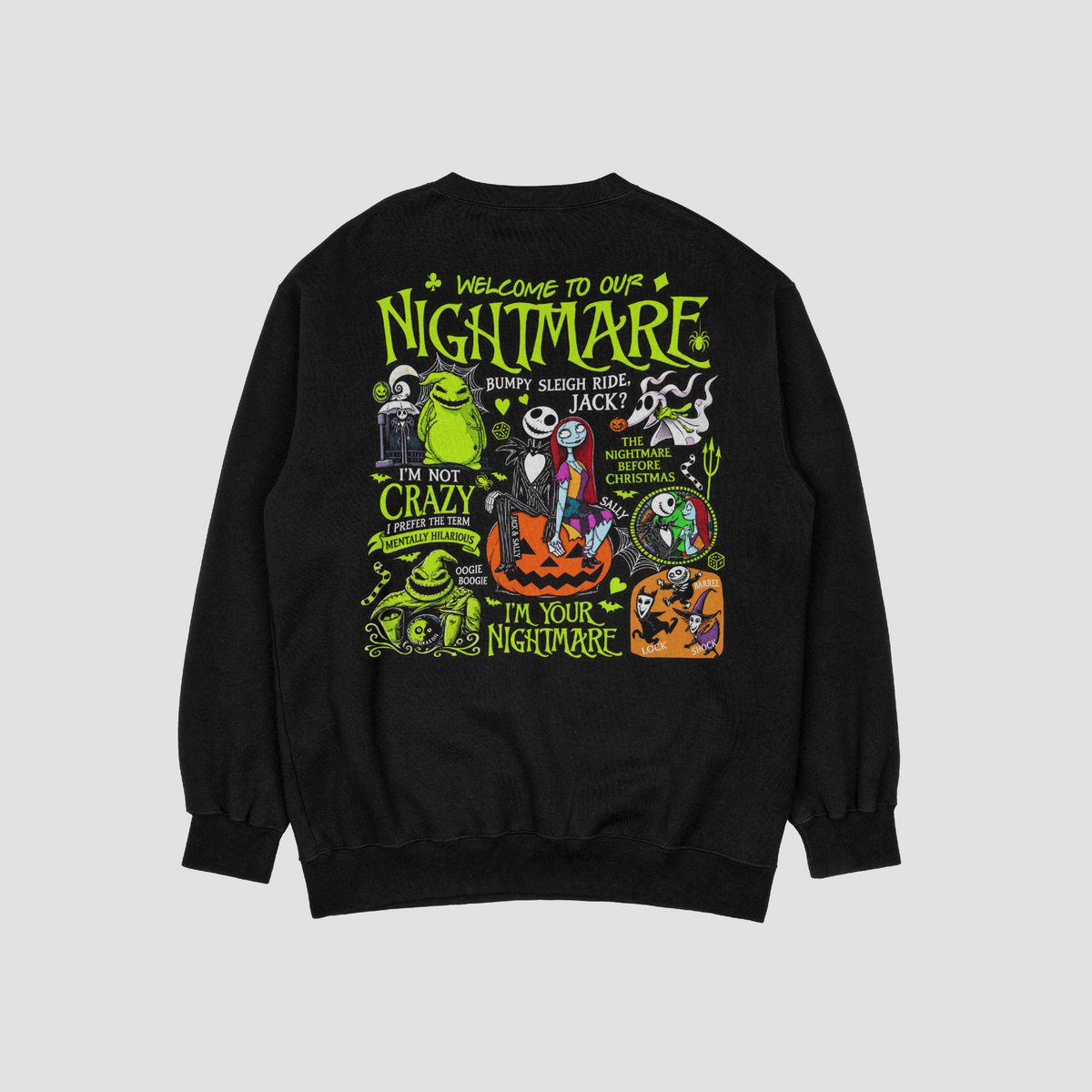 Nightmare Inspired Sweater black back