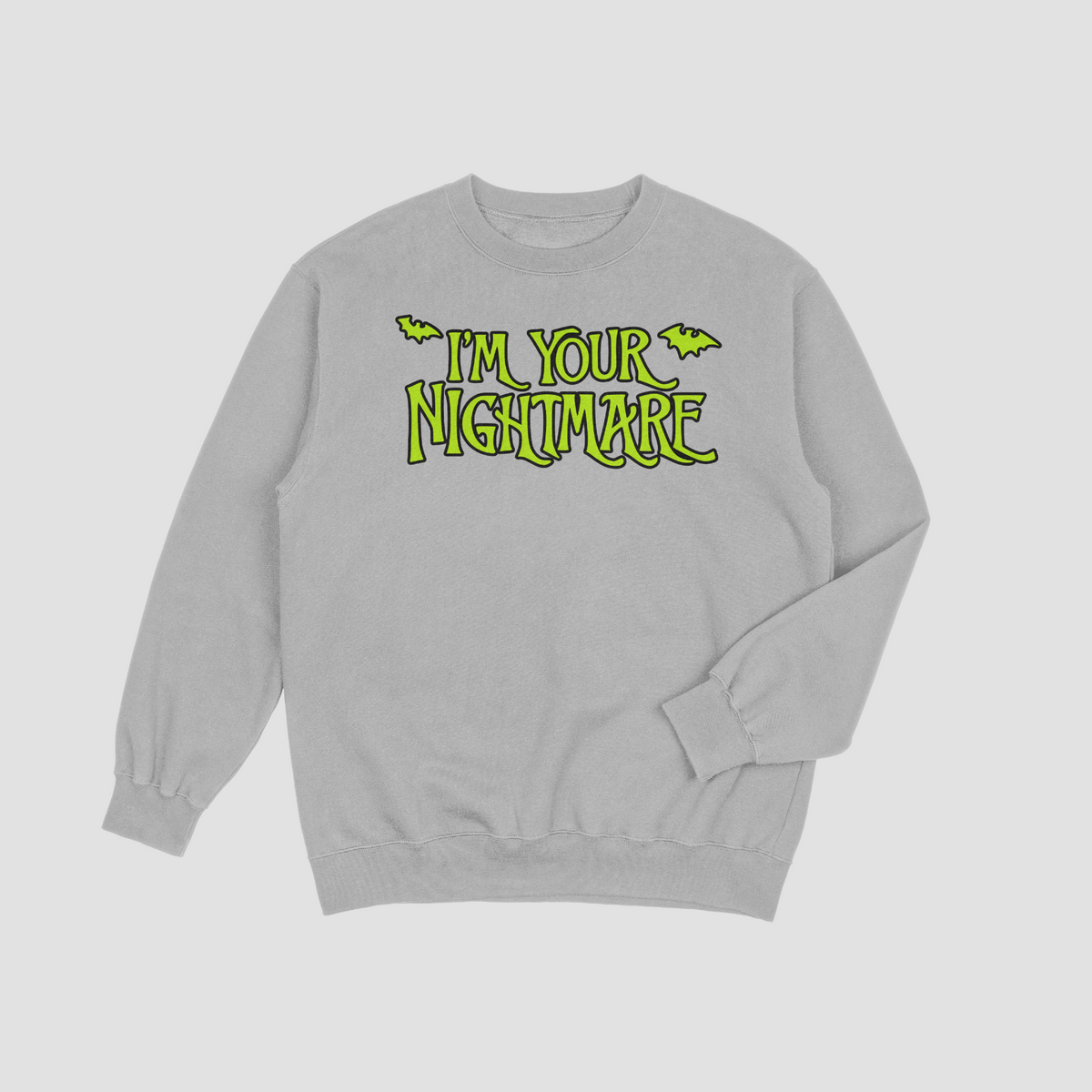 Nightmare Inspired Sweater heather grey front